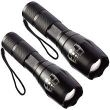 Paquete de 2 linternas LED WELAN: ultra potentes, con zoom y recargables mediante USB o 3 pilas AAA/18650 (pilas no incluidas).