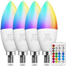 E14 5W LED Bulb (40W equivalent) RGB Color Changing Dimmable Colorful RGBW Globe Warm White 2700K Dimmable