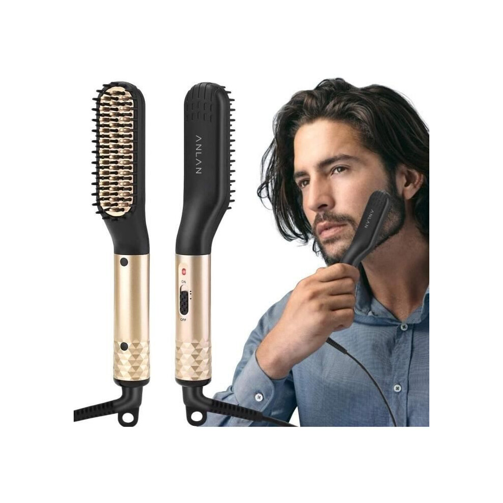 Beard Straightener, Multifunctional Straightening Brush, Heated Comb With Adjustable Temperature, Anti-Scald Beard Straightening Comb 4139031364341