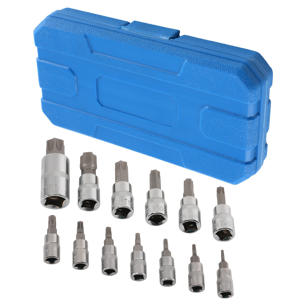 18Pcs Chrome Vanadium Socket Set T8-T70 1/4 3/8 1/2 Drive Case 6941577367025