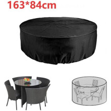 Telo protettivo - Telone - Tavolo rotondo da giardino - Impermeabile - Resistente ai raggi UV - Ø163x84CM