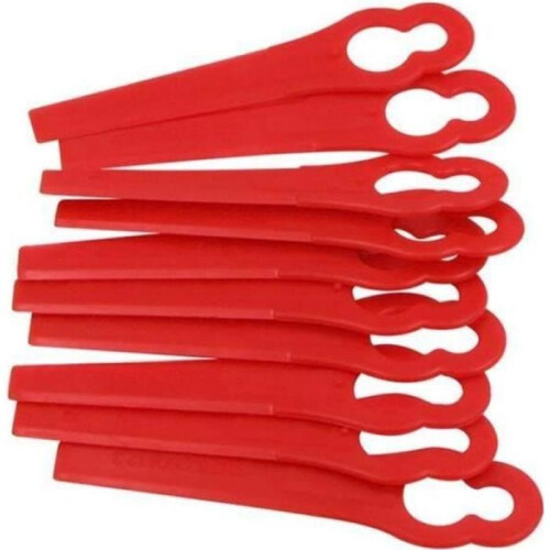 Pack of 100 Plastic Blades for Bosch and Einhell Grass Trimmers, Red