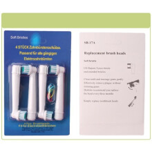 Pack of 4 Replacement Brush Heads for Oral-B SB-17A and Braun Vitality Precision Clean Electric Toothbrushes