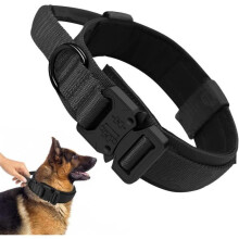 Dog collar - K9 - Adjustable - Durable nylon - Padded handle - Medium and large sizes