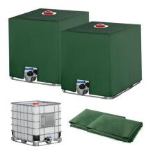 Kit com 2 unidades para tanque IBC de 1000L, coletor de água da chuva, tanque de água resistente a raios UV, 1000L, 116 x 100 x 120 cm, verd