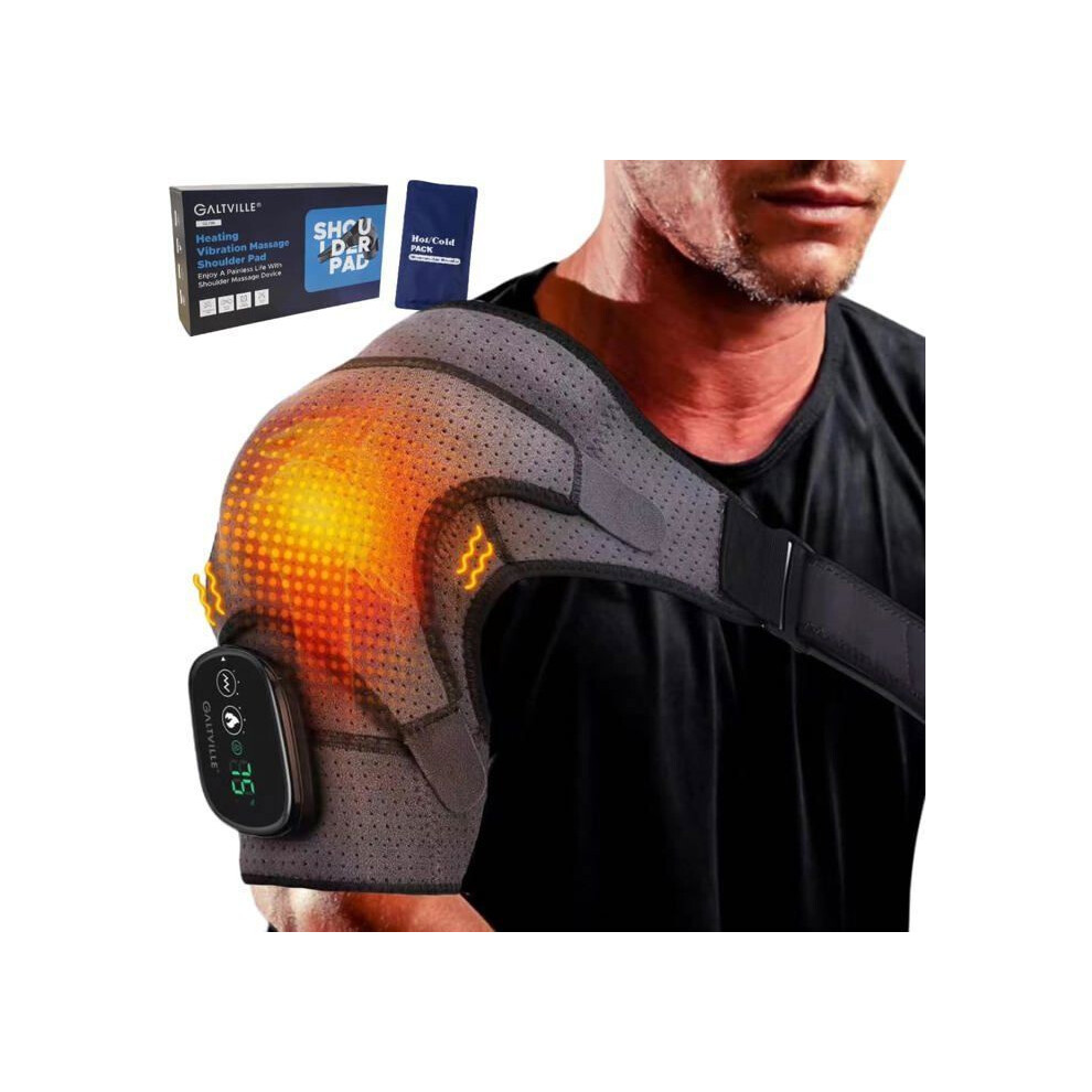 Rechargeable Heating Vibrating Massager With Touch Sensor - Functional Soothing Device For Shoulder Joints 3875018248334