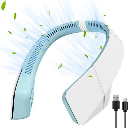 Φορητός, αθόρυβος, επαναφορτιζόμενος με USB, ανεμιστήρας λαιμού χωρίς λεπίδες με 3