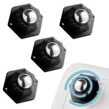 4 ruedas pequeñas para muebles, ruedas negras para muebles de 200 kg, ruedas planas para muebles con polea giratoria de 360