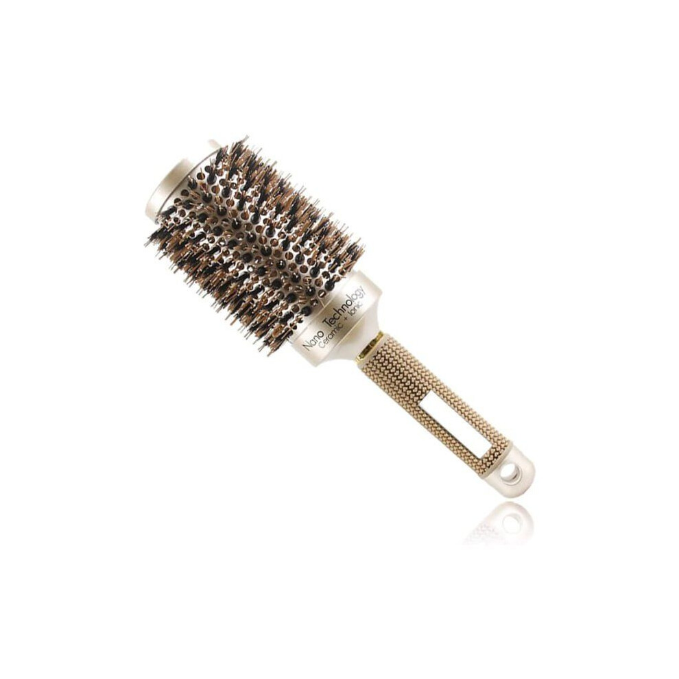 Round Ceramic And Ionic Hairbrush With Boar Bristles, Ideal For Blow-Drying, Curling And Straightening, For 3354249370002