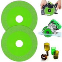 Disco de corte de vidro (2 peças), disco diamantado 125 para azulejos, disco de Ø 22,23 mm para porcelanato, jade e granito (verde)