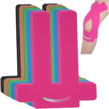Kinesiology tape, set of 15 pre-cut, waterproof and elastic, for sports and fitness, random colors