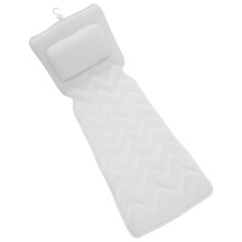 Bathroom Tub Mat Back Cushion Bathtub Pad Adults White Polyester Fiber Spa Comfort 1Pack
