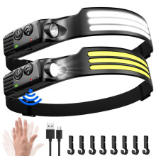 Lanterna de cabeça - LED - Ultra potente - 3000 lúmens - Recarregável via USB - Resistente à água IPX5