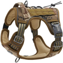 Pettorina tattica anti-trazione regolabile AUROTH per cani di taglia media e grande, riflettente, in materiale resistente, taglia M, mimetic