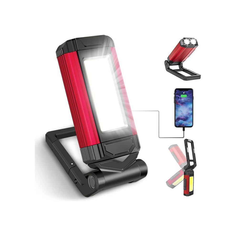 Powerful Rechargeable Work Light, Led Workshop Light With Magnetic Base, Flashlight With Ipx6 Waterproof 7038337128787