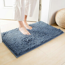Chenille Thick Bathroom Rugs Mat Soft Non-Slip Absorbent Quick Dry Bathroom Bathtub Mat(Fog Blue,16"24")