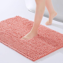 Chenille Bathroom Rug 24"x17", Non-Slip & Washable, Soft Shag Microfiber Bath Mat Compatible with Standard Bathtubs