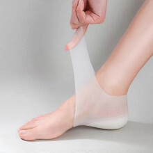 (White 3cm) Unisex Invisible Height Lifting Increase Silicone Gel Lift Insoles Dress In Socks Cracked Foot Skin Care Tool Insole 2-5cm