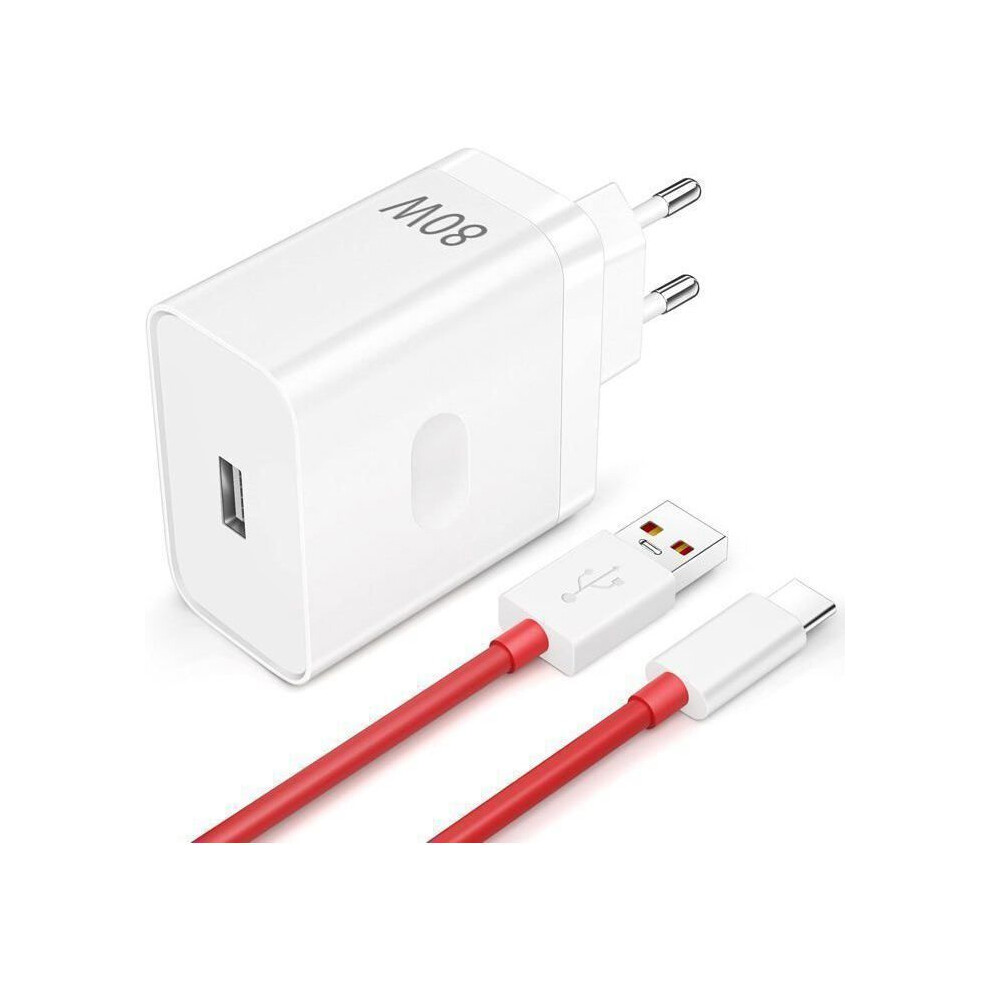 80W Fast Charger With 1M Usb-C Cable For Oneplus 12, 12R, 11, 10T, Supervooc Wall Charger For Oneplus 10 Pro, Nord Ce, 3 Lite 3556902383477