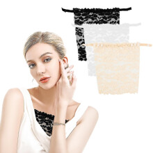 3pcs Lady Lace Clip-on Mock Camisole Bra Insert, Bralette Neck Lace Top Bandeau Bra with Adjustable Strap for Women,one Size-hy