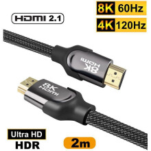 HDMI 2.1 Cable 8K 4K 120Hz Ultra HD eARC HDR Blu-ray 48Gb/sec 2M HDMI Cable 3D Support for Switch, PS5, TV, Monitor