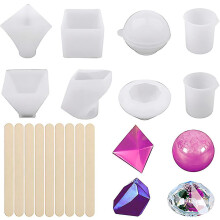 (B) Resin Silicone Molds For DIY Coasters Easy To Operate Wide Application Resin Kits For Beginners