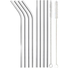 Pailles en acier inoxydable, 30 cm, avec 2 goupillons réutilisables, parfaites pour les gobelets de 30 oz/40 oz, en acier inoxydable 304