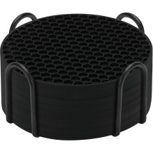 Silicone coasters 8-piece set with stand, suitable for beverage, beer and coffee coasters, applicable to all kinds of cups