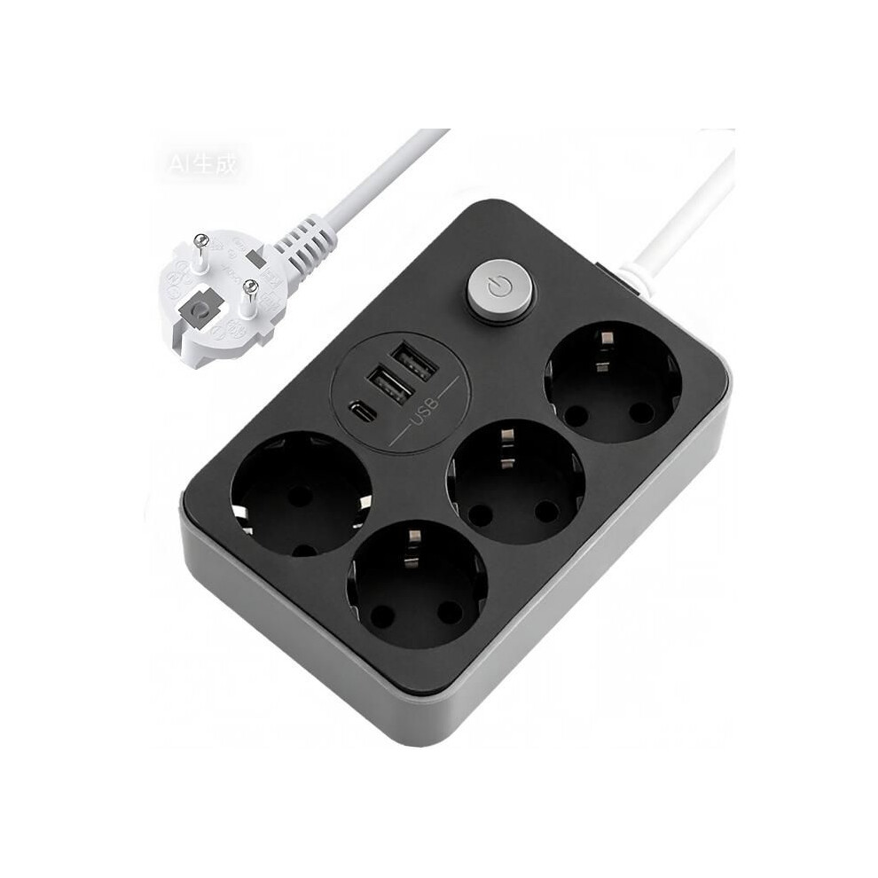 Usb Surge Protector Power Strip, 4 Outlets + 3 Usb Ports 4782510205637