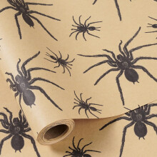 Rolka baliaceho papiera Halloween s pavúkom v čiernej gotickej farbe kraft17