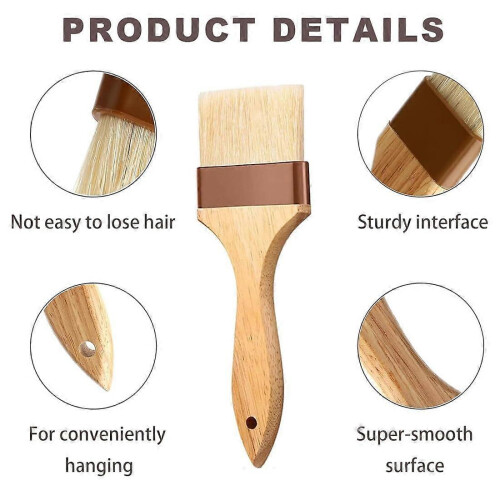 Pastry Brush Set with Natural Bristles, MultiSize Basting Brushes for Baking, Cooking and Grilling 2