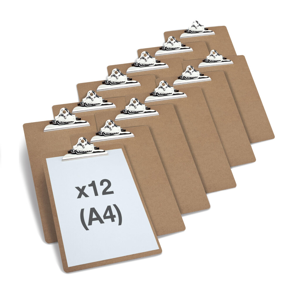 Photos - Binder Clip Rapesco 1521A Business Pack: 12 Heavy Duty Hardboard Clipboards, A4, Brown