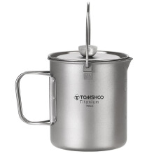 750ml Camping Coffee Cup with Press Plate Titanium Coffee Maker French Press Pot with Lid Outdoor Co-hy