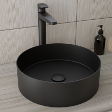 RAK Ingot Round Countertop Basin Includes Matching Waste Black