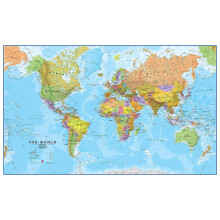 Maps International - World Map - Updated 2025 - Front Sheet Lamination - 118.9cm (w) x 84.1cm (h)