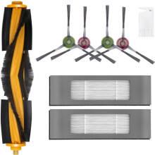 Ensemble d'accessoires de 8 pièces pour aspirateurs Ecovacs Deebot Ozmo 950 920 900 T5 T8 T8+ T9 T9+ T10 : 1 brosse principale, 2 filtr