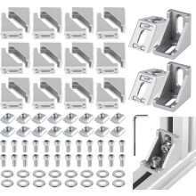 Accesorii de montare a unghiului profilului din aluminiu, 24 bucăți, profil din aluminiu 30x30 canelură 8, console de colț pentru profil din