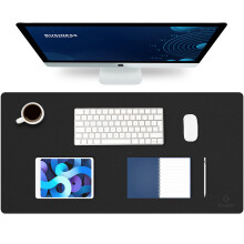 K KNODEL Large Office Leather Desk Mat, Mouse and Keyboard Pad, Computer and Laptop Mat, Desktop Protector and Cover, Writing Pad and Blotter