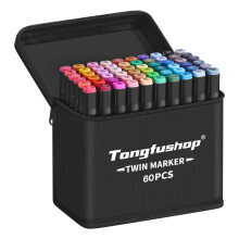 Tongfushop 60 Colors Marker Set, Colouring Paint Pens with Art Felt Tips
