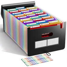 ABC life Expanding File Folder 26 Pockets/Plastic Accordion File Organiser A4 Size/Portable Expandable Filling Box/Accordian Document Coupon Bill Rec
