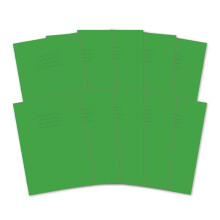 Hamelin A4 Exercise Books, 48 Pages, Light Green, Pack of 10 for School, 8 mm Ruled and Margin