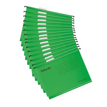 Esselte A4 Reinforced Filing Cabinet Suspension File, Pack 15, Made from Strong 100% Recycled Card, with Tabs and Card Inserts, for Home, Office, Sch