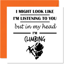 Climbing Birthday Card for Men Women - In my Head - Happy Birthday Card for Grandma Cousin Neighbour Daughter, 145mm Bday Greeting Cards