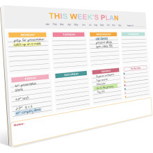 Weekly Planner Pad, A4 Weekly To Do List Notepad Organiser, 52 Undated Tear-Off Sheets Planning Pad with Daily Schedule Task Notes Scheduler for Home