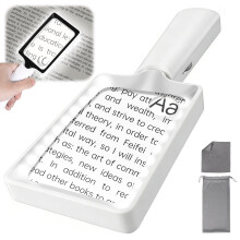 Overcomo Magnifying Glass with Light,20 LED Large Handheld Magnifier for Seniors Reading,2 Lens Design,Stepless Dimmable, Ideal for Low Vision,Close