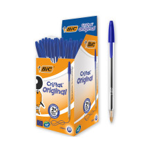 BIC Cristal Original Ball Point Pen - Pack of 50 Pens - Medium Point (1.0 mm) - Blue Ink