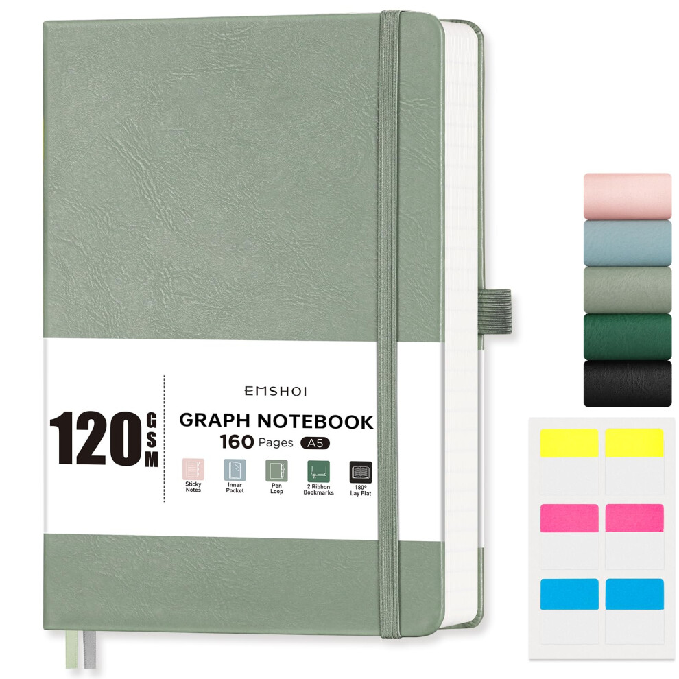 Photos - Notebook EMSHOI A5  Blank Journal - 120 GSM Hardcover Leather Sketch Book with Doodle Stencil, 160 Pages Unlined, Plain Art S