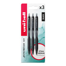 uni-ball Jetstream 101, Black, 0.7 mm Ballpoint Gel Pens, Dries Instantly (Pack