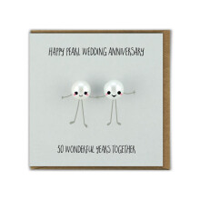 Bold & Bright - Cute Anniversary Card - 'Pearl Wedding Anniversary' - Special Couple - 30 Years - Funny Novelty Humour - Pearl Anniversary Card