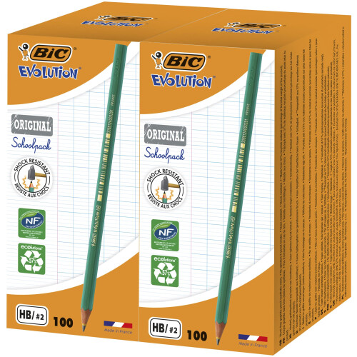 BIC Bic Evolution Original Graphite Pencils - Sharpened HB Pencil Set - Pack of 200
